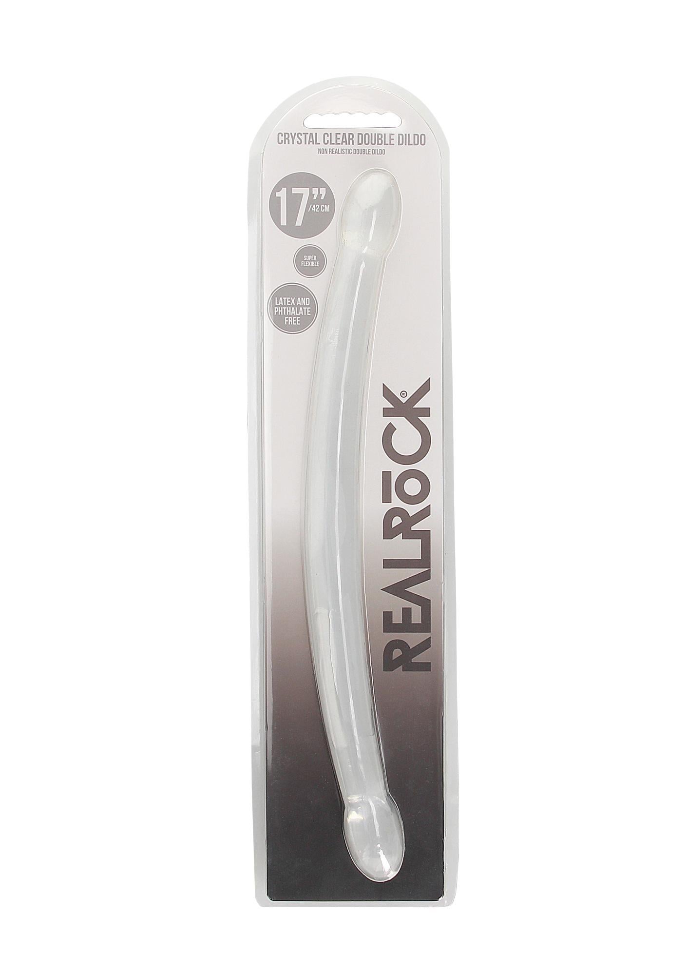 Фалоімітатор двосторонній Realrock Double Dong 17 Transparent (60360081575)