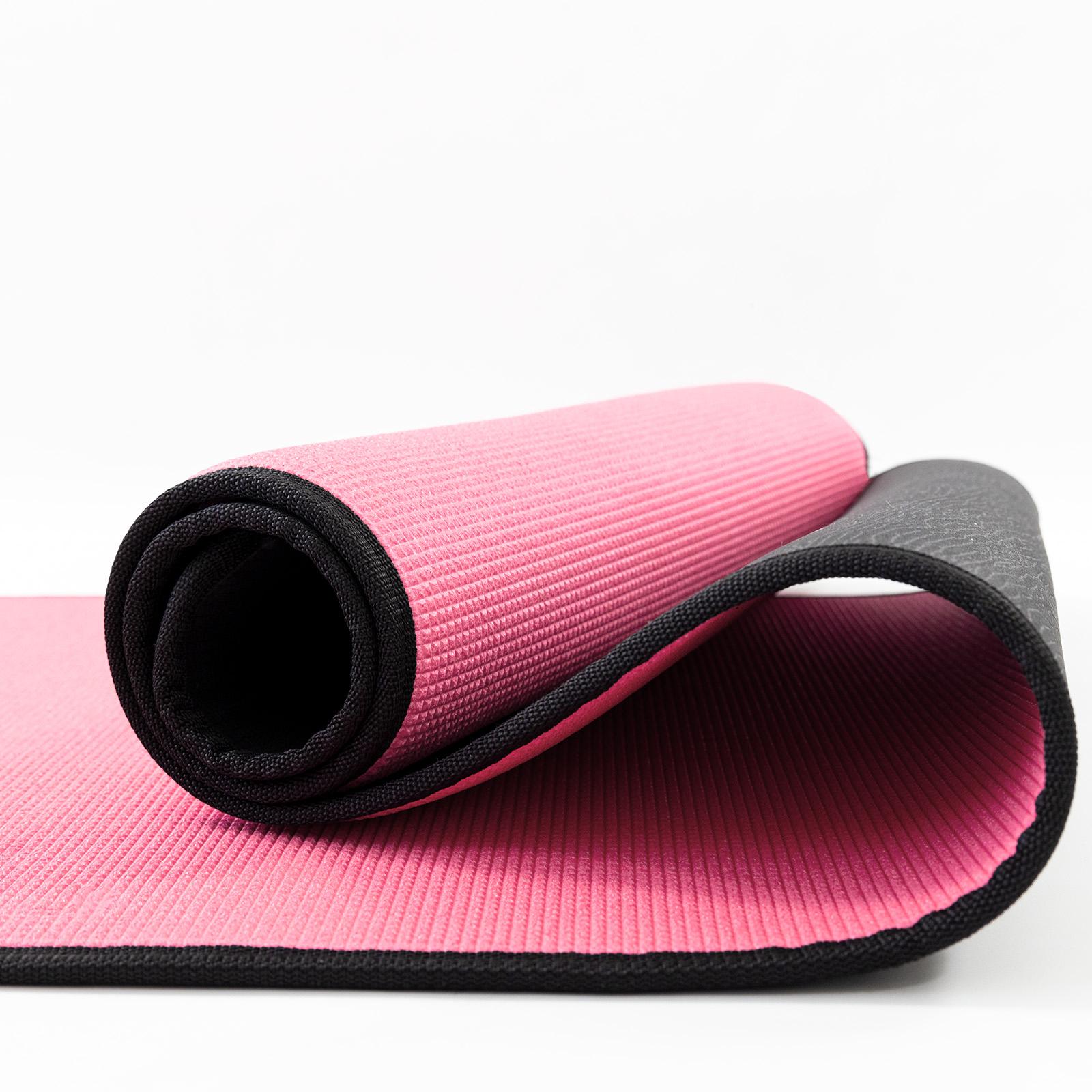 Килимок для йоги та фітнесу EVA двошаровий Osport Yoga Pro/ 8мм (OF-0275) Чорно-рожевий - фото 2