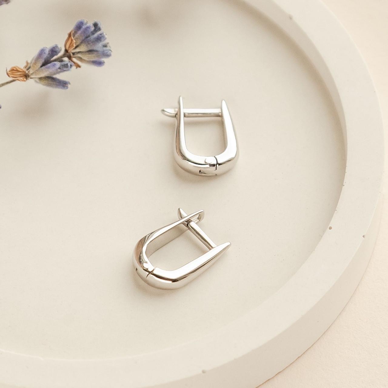 Серьги серебряные в форме вытянутых капель без камней