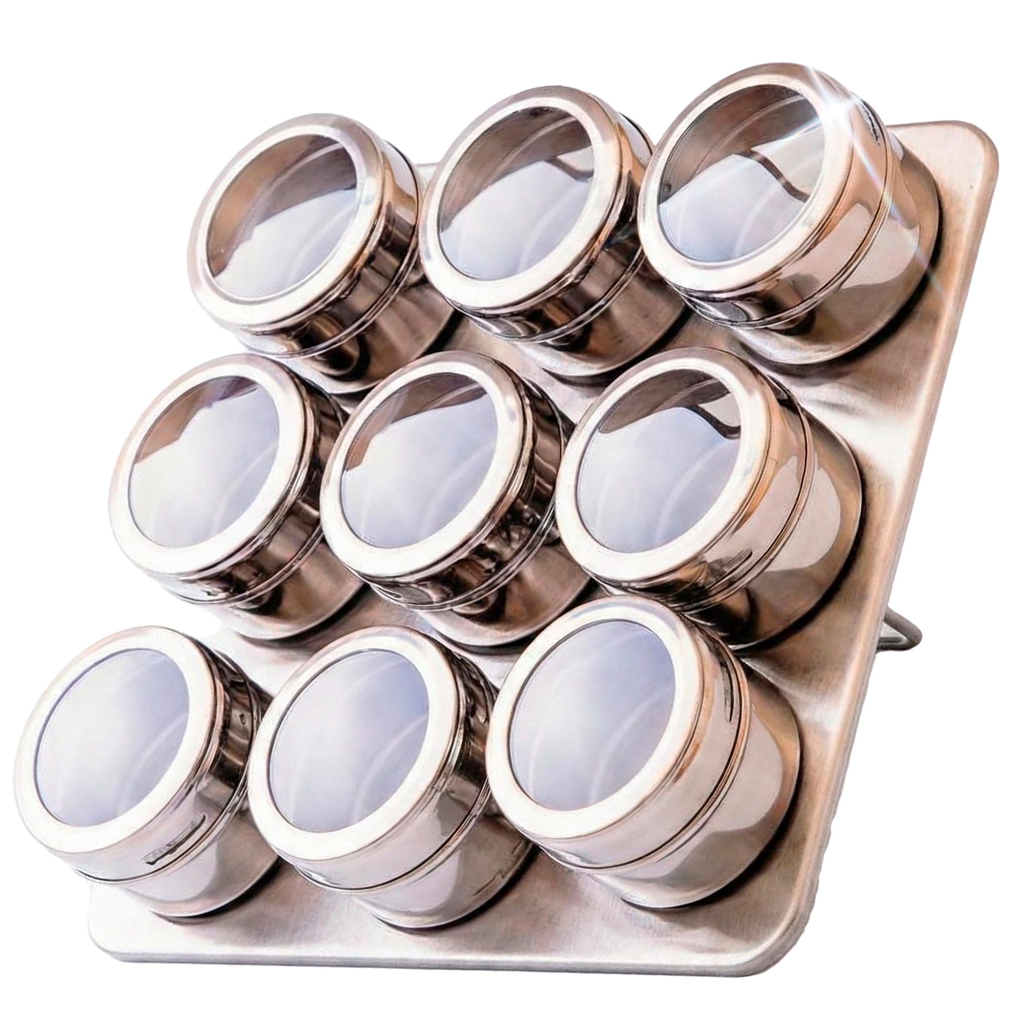 Набор банок для специй BRS с магнитной подставкой 9 шт. (565670228)