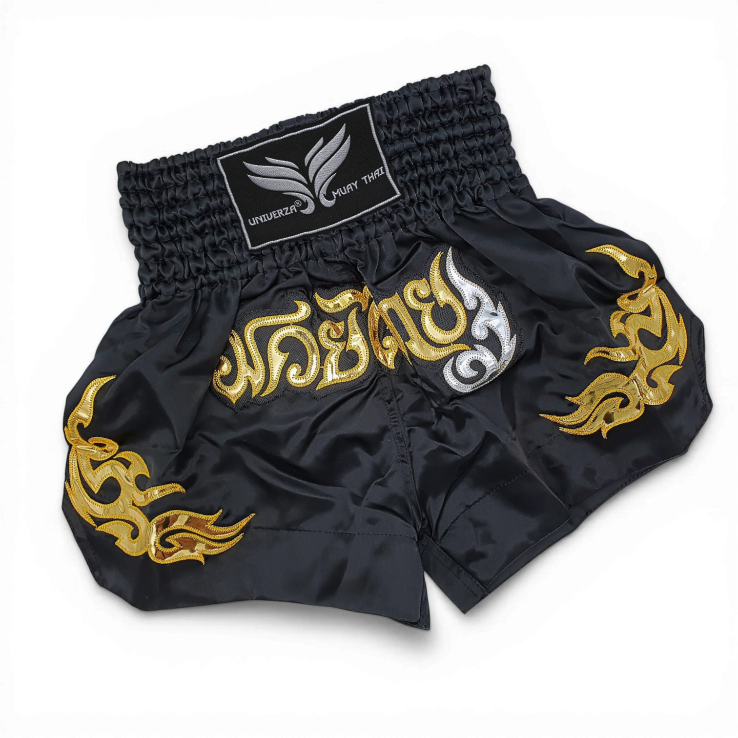 Шорты тайские Univerza дышащие из полиэстера S Черный