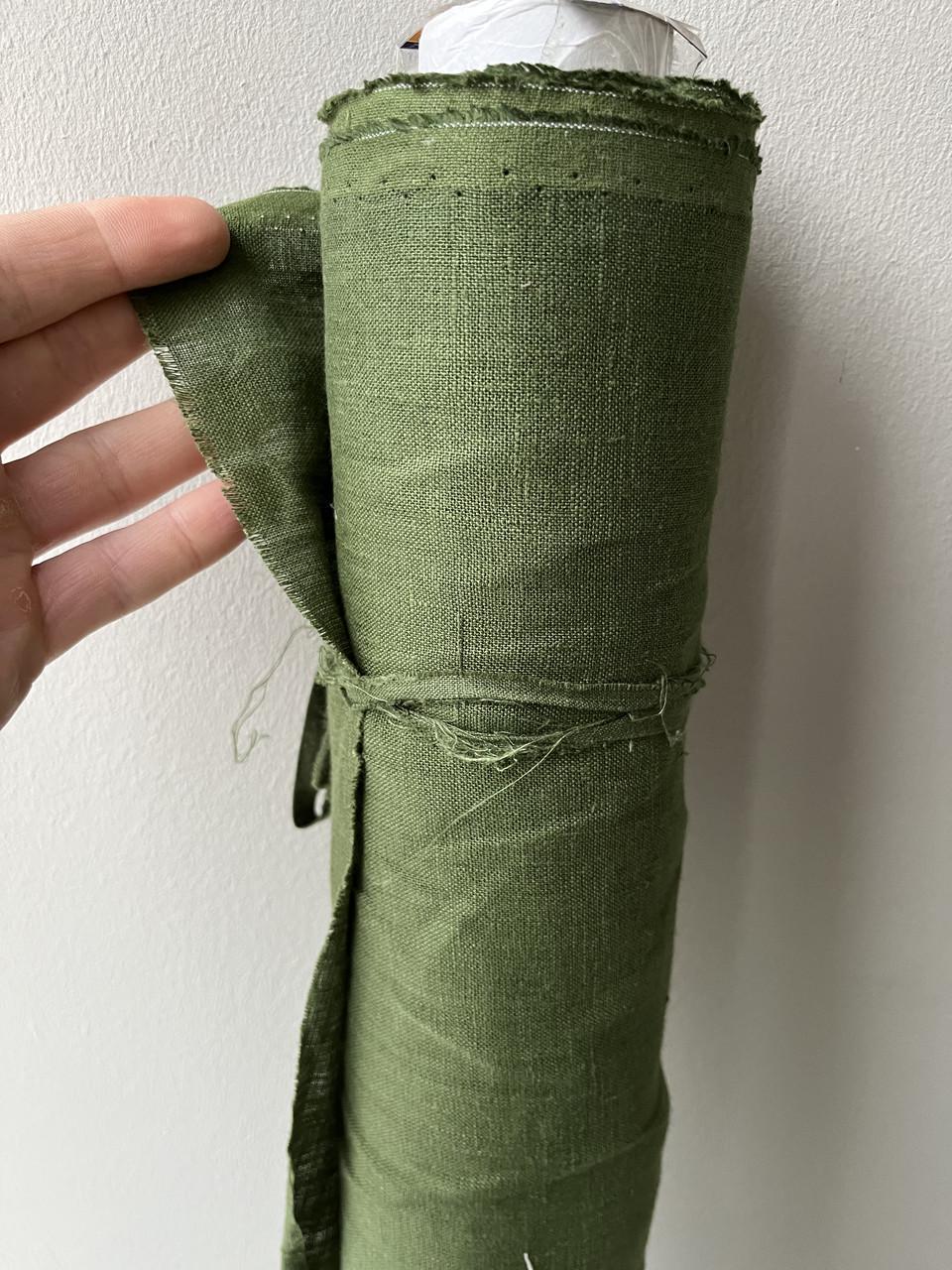 Ткань костюмная LINEN PLUS LINET-372 100% лен 150 см Зеленый - фото 4