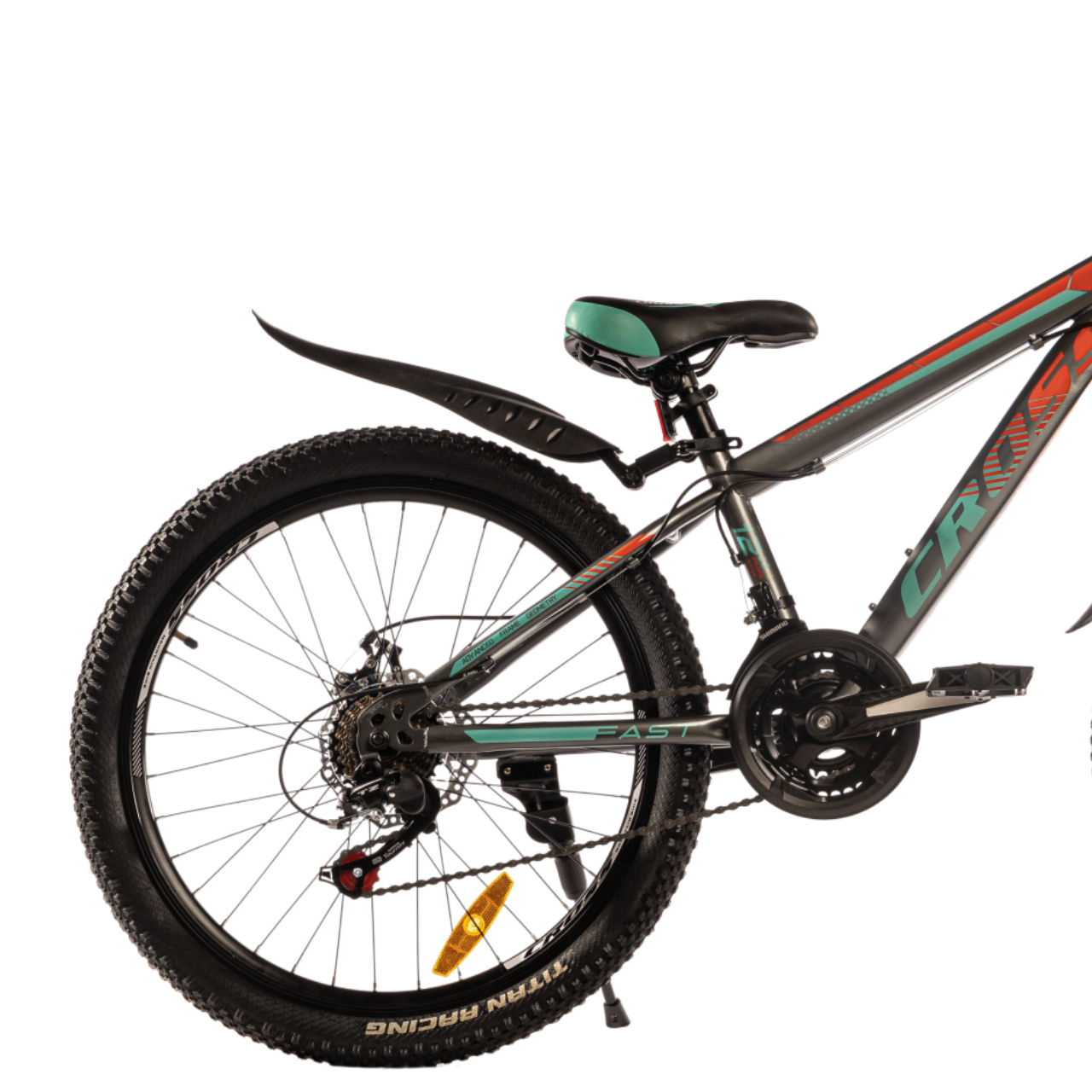 Велосипед підлітковий Cross Fast від 120 см 24" 12" Gray/Green/Orange (e82a9c46) - фото 2