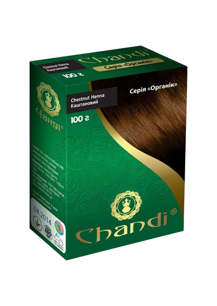 Фарба для волосся Chandi Органік Chestnut Henna 100 г Каштановий