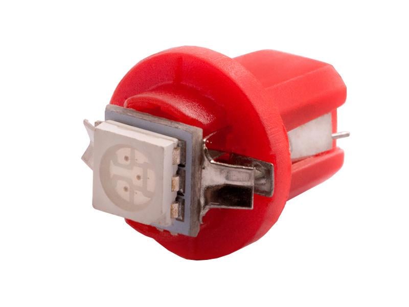 Автомобильная лампа светодиодная LEDUA T5-B8.5-1 SMD-5050 LED 12V Красный (259)