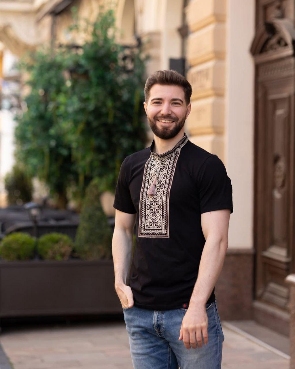 Вышиванка мужская р. 56 Черный (634)