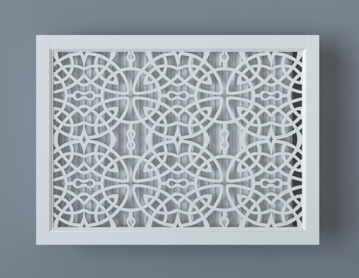 Экран-решетка декоративная на батарею отопления R14-F100 Белый (25068668) - фото 2 Экран-решетка декоративная на батарею отопления R14-F100 Белый (25068668) - фото 2