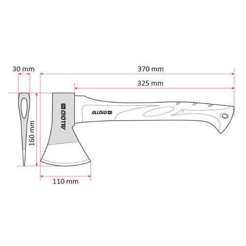 Топор Alloid Pro ручка из фибергласа 800 г 37 см (AF-7014800) - фото 2