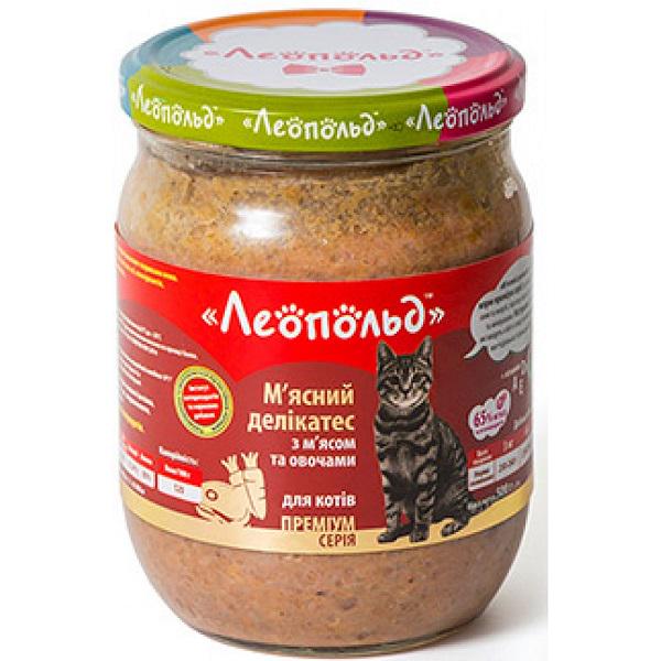 Корм для котов Леопольд Мясные деликатесы с мясом и овощами стеклянная банка 500 г 6 шт. (000019334) - фото 3