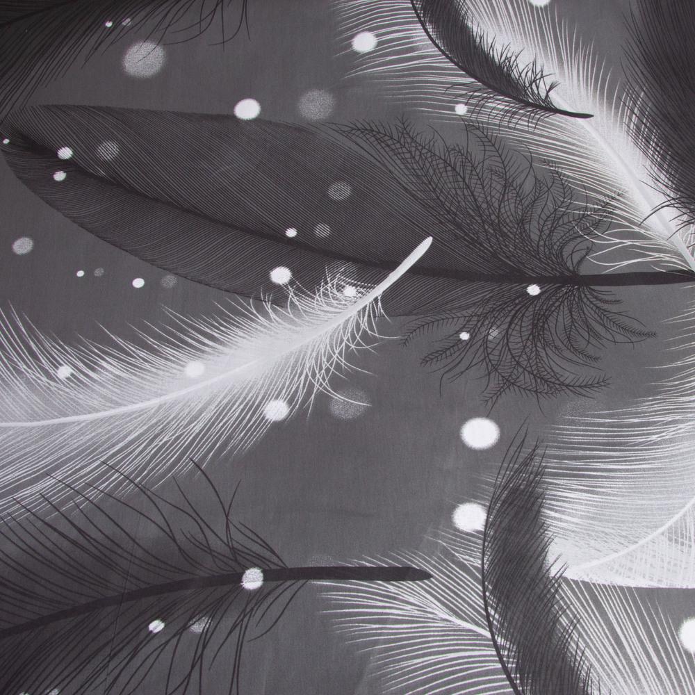 Тканина бавовна сатин для постільної білизни натуральна S-8071-А пір`ячко 120 гр/м2 Темно-сірий (27330) Тканина бавовна сатин для постільної білизни натуральна S-8071-А пір`ячко 120 гр/м2 Темно-сірий (27330)