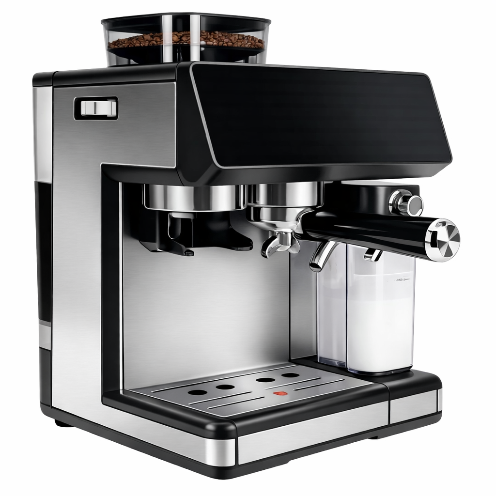 Кавова машина автоматична Zepline ZP-6807 1500 Вт зі встроєною кавомолкою 20 Bar Чорний (33830159)