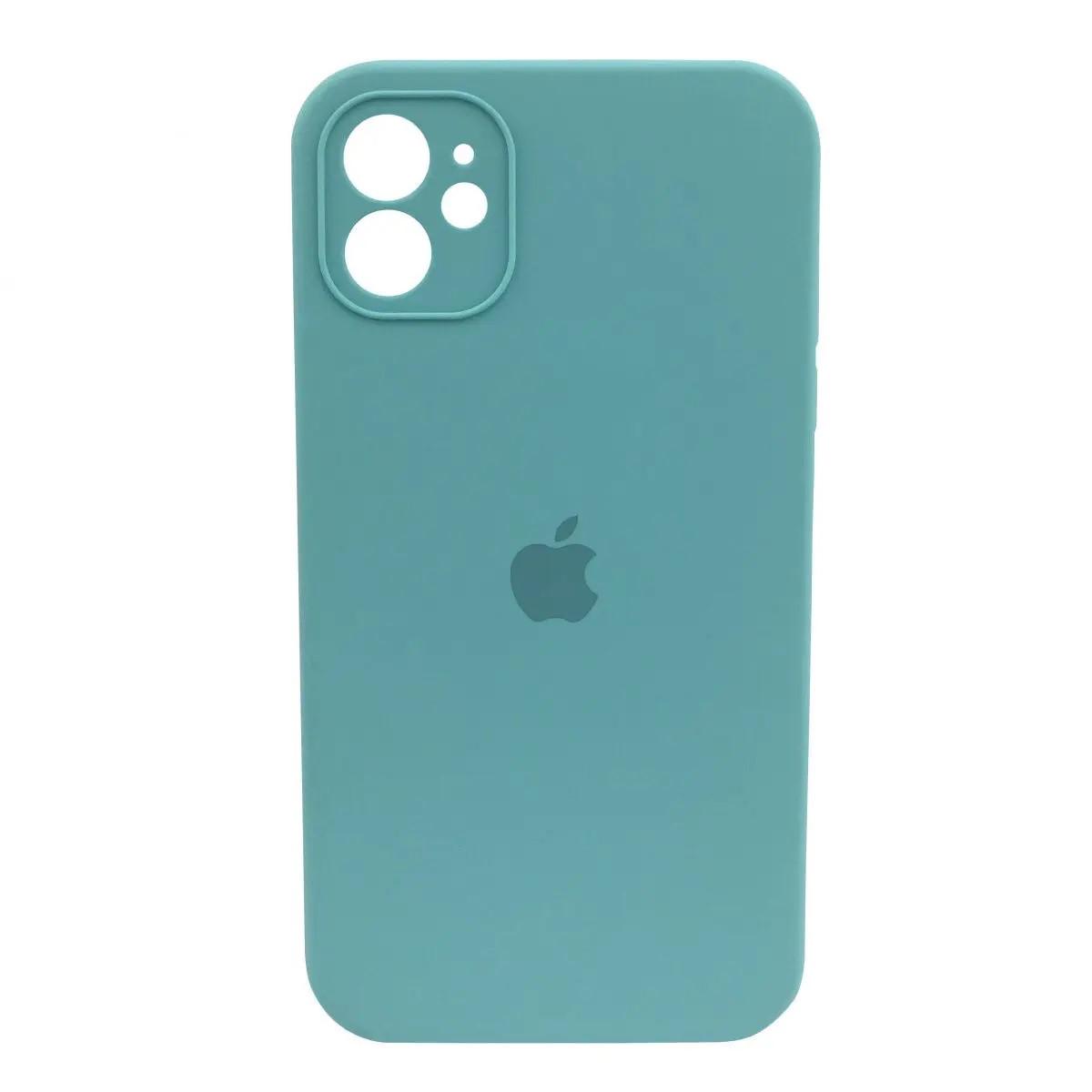 Силиконовый Чехол Накладка с Квадратными Бортиками Silicone Case для iPhone 11 Mint