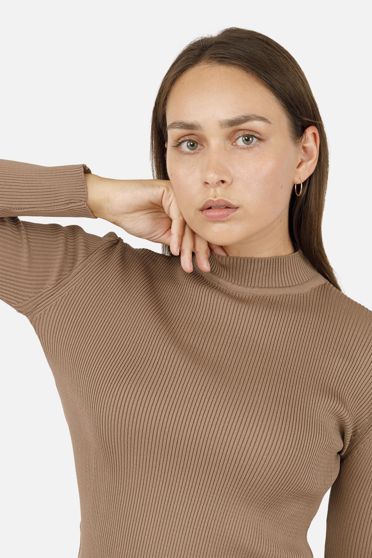 Гольф жіночий з довгим рукавом р. 46 Коричневий (SKT001008403) - фото 2 Гольф жіночий з довгим рукавом р. 46 Коричневий (SKT001008403) - фото 2