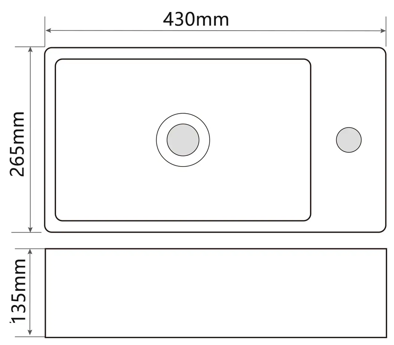 Раковина підвісна MIXXUS Premium QUADRO 430х265х135 мм (MP6505) - фото 3