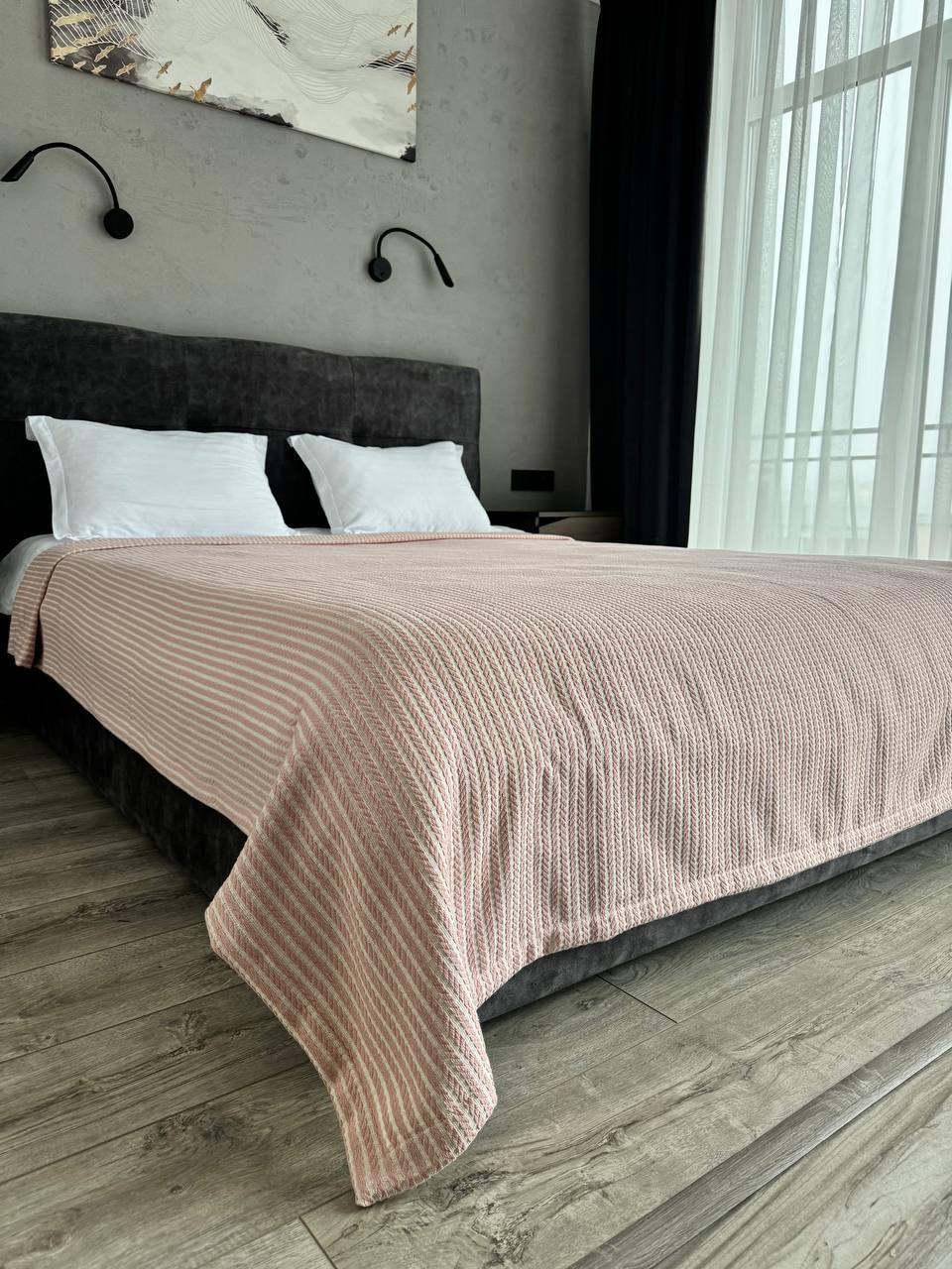 Плед хлопковый Косичка комбинированная 240x230 см Розовый (11812-F6-240x230cm) - фото 2 Плед хлопковый Косичка комбинированная 240x230 см Розовый (11812-F6-240x230cm) - фото 2