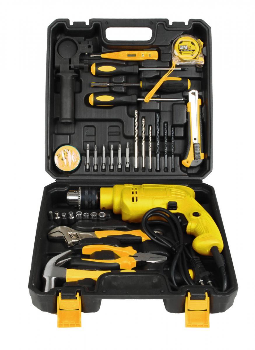 Дрель ударная с набором инструментов VORSKLA ПМЗ 750-30S
