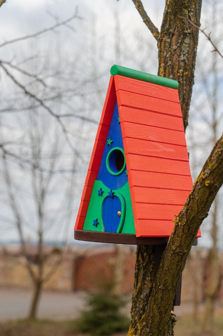 Дом для птиц Андромеда из древесины 325х290х210 мм Арбуз Красный Дом для птиц Андромеда из древесины 325х290х210 мм Арбуз Красный