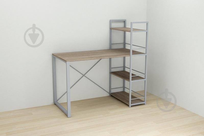 Письменный стол Ferrum-decor Конект c этажеркой 75x120x60 см Дуб + серый (XK00197) Письменный стол Ferrum-decor Конект c этажеркой 75x120x60 см Дуб + серый (XK00197)