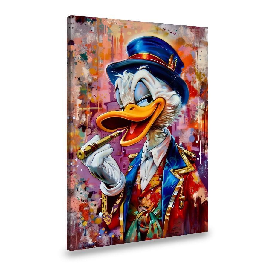 Картина на холсте Скрудж Макдак с золотой сигарой 80x54 см (62VP_L)