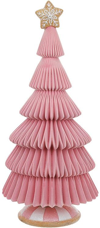 Фігура декоративна Зефірно-Прянична Ялинка з флоковим напиленням 48 см Рожевий