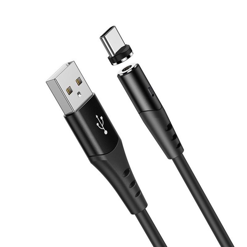Кабель Hoco X60 Honorific silicone magnetic charging cable for Type-C Black
