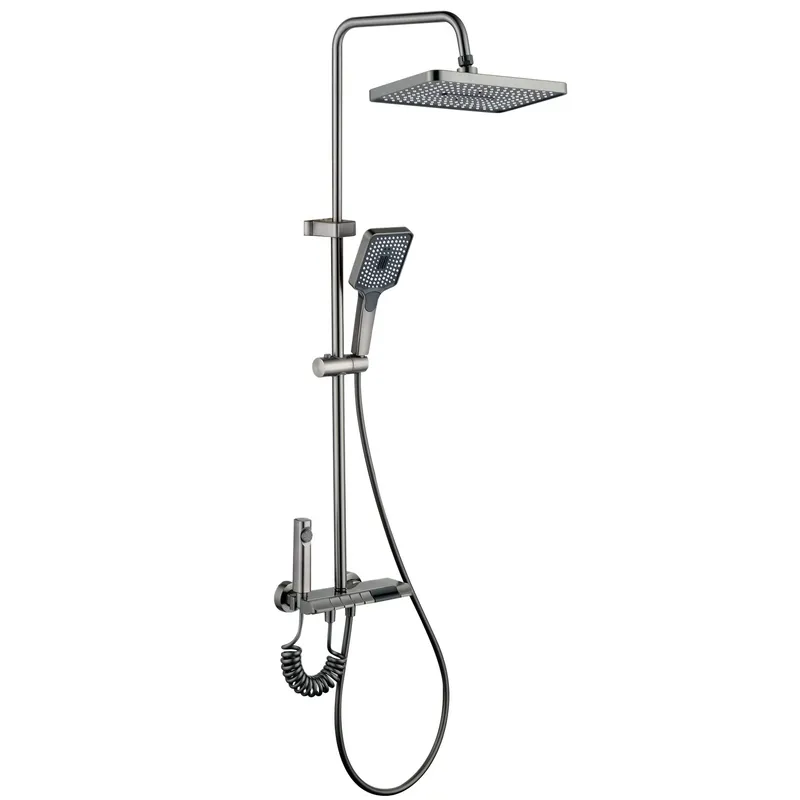 Душевая колонна со смесителем MIXXUS PREMIUM RIVIERA 009-J Graphite с кнопкой переключения 4 режима (MI6835)