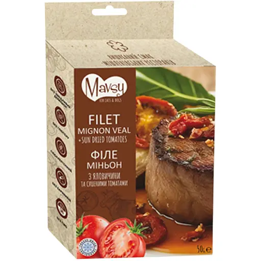 Лакомства для собак сублимированные Mavsy филе миньон из говядины и сушеными томатами 50 г (FDMAVSY09)