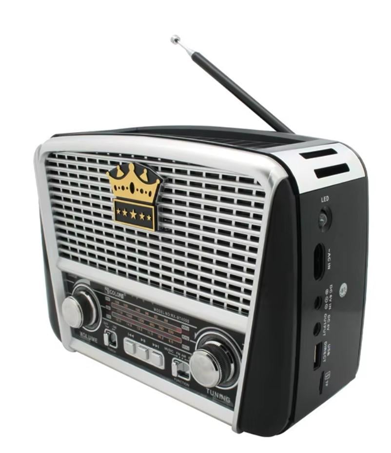 Радиоприемник Golon RX 455 с фонарем на аккумуляторе Серый (24402114)