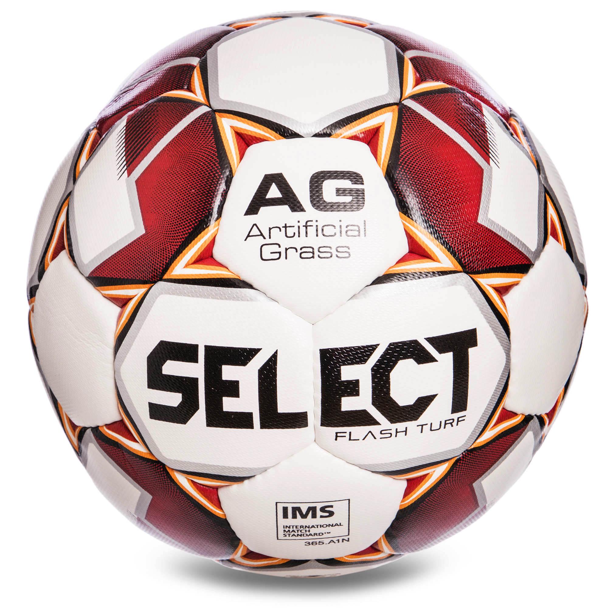 Мяч футбольный Zelart SELECT FLASH TURF IMS №5 Белый/Красный (DR008022)