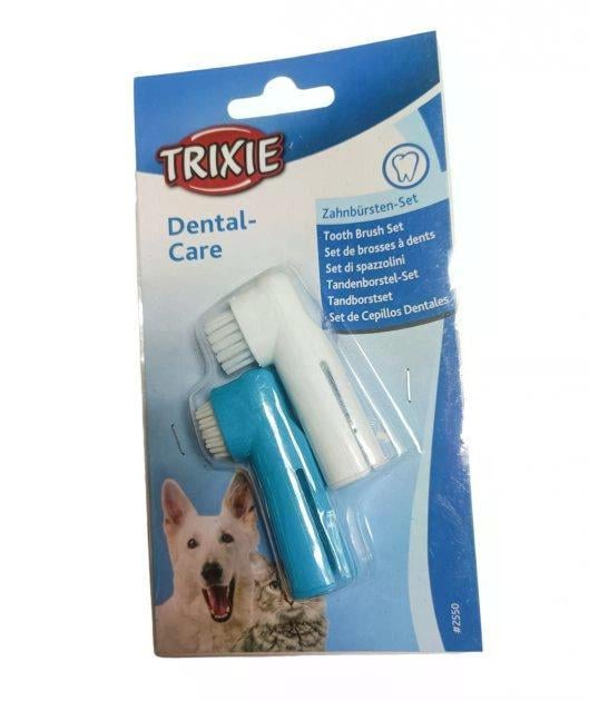 Зубная щетка-насадка Trixie для собак силиконовая насадка на палец для чистки зубов 6 см 2 шт./уп.