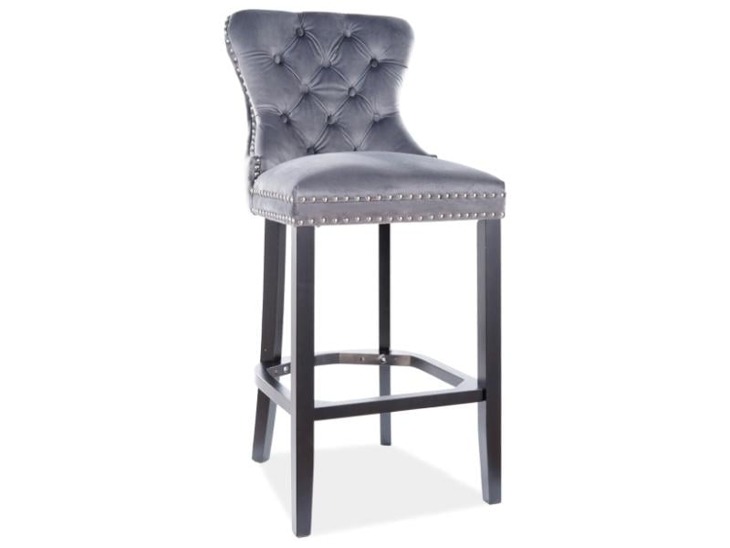 Барный стул August H-1 velvet Черный/Серый (AUGUSTH1VCSZ)