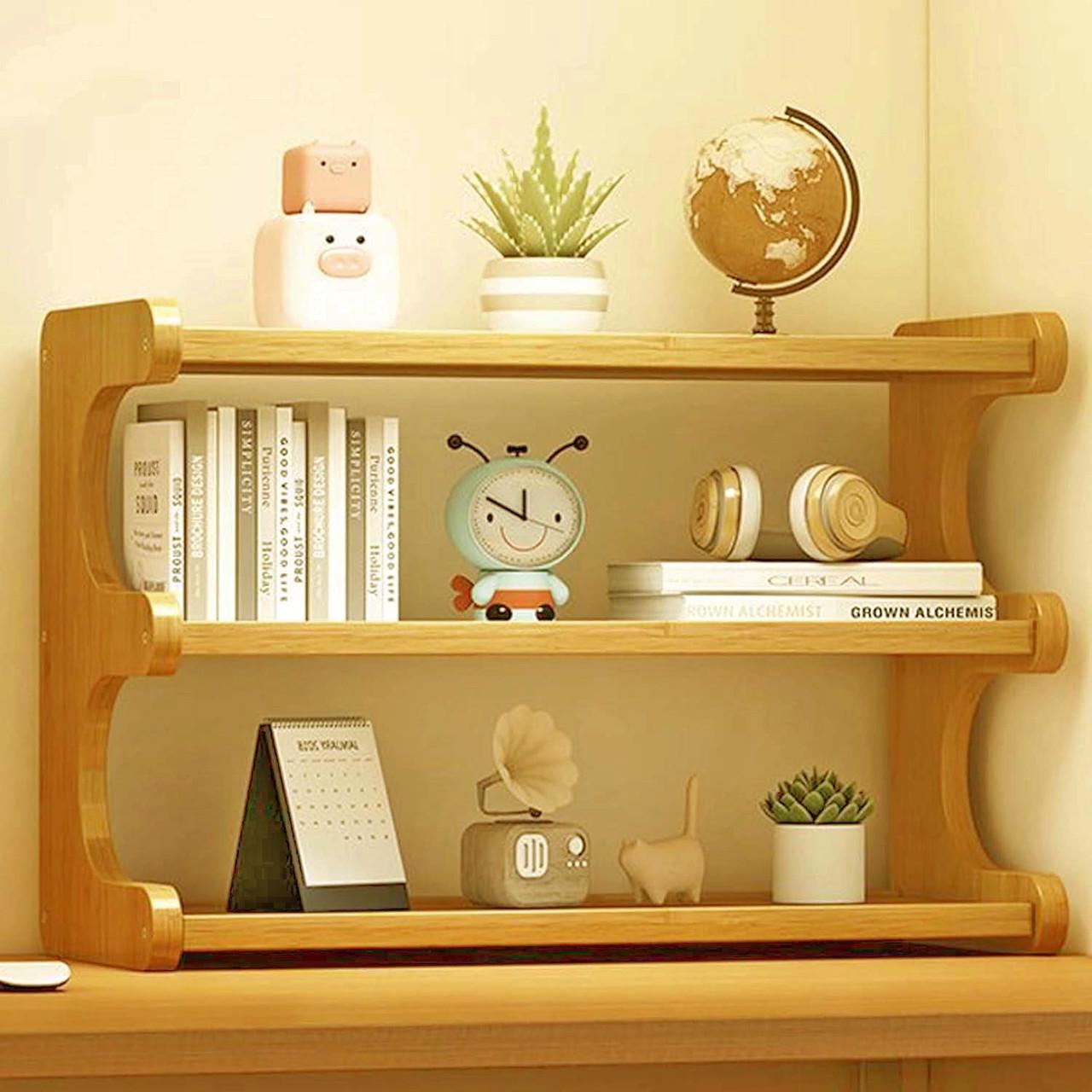 Полка-надстройка настольная из дерева Мирианта карри (АКД-020703)