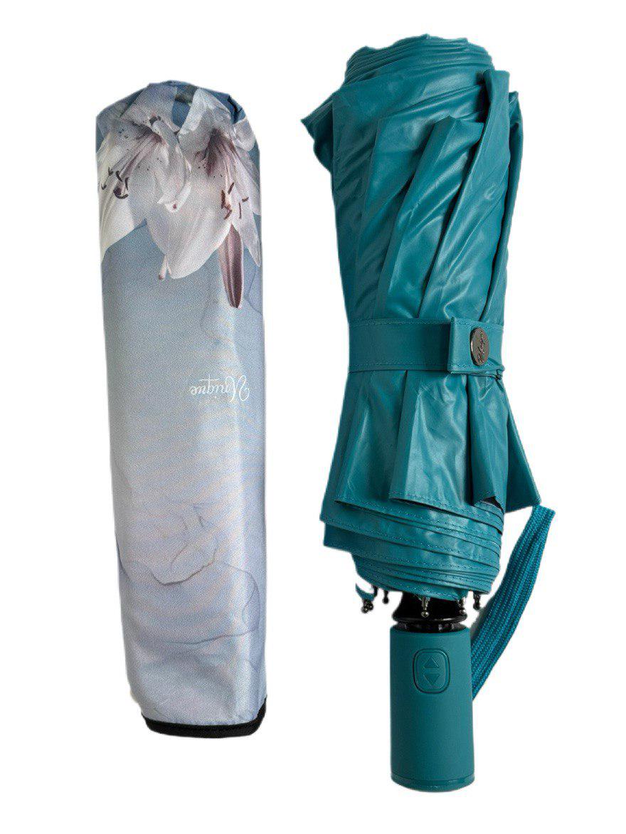 Парасолька автоматична жіноча Unique з квітами 9 спиць Бірюзовий (3009/3) - фото 4 Парасолька автоматична жіноча Unique з квітами 9 спиць Бірюзовий (3009/3) - фото 4