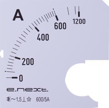 Шкала для амперметра E.NEXT e.meter72.a600.scale 600A АС 72х72 мм (s066007) - фото 2