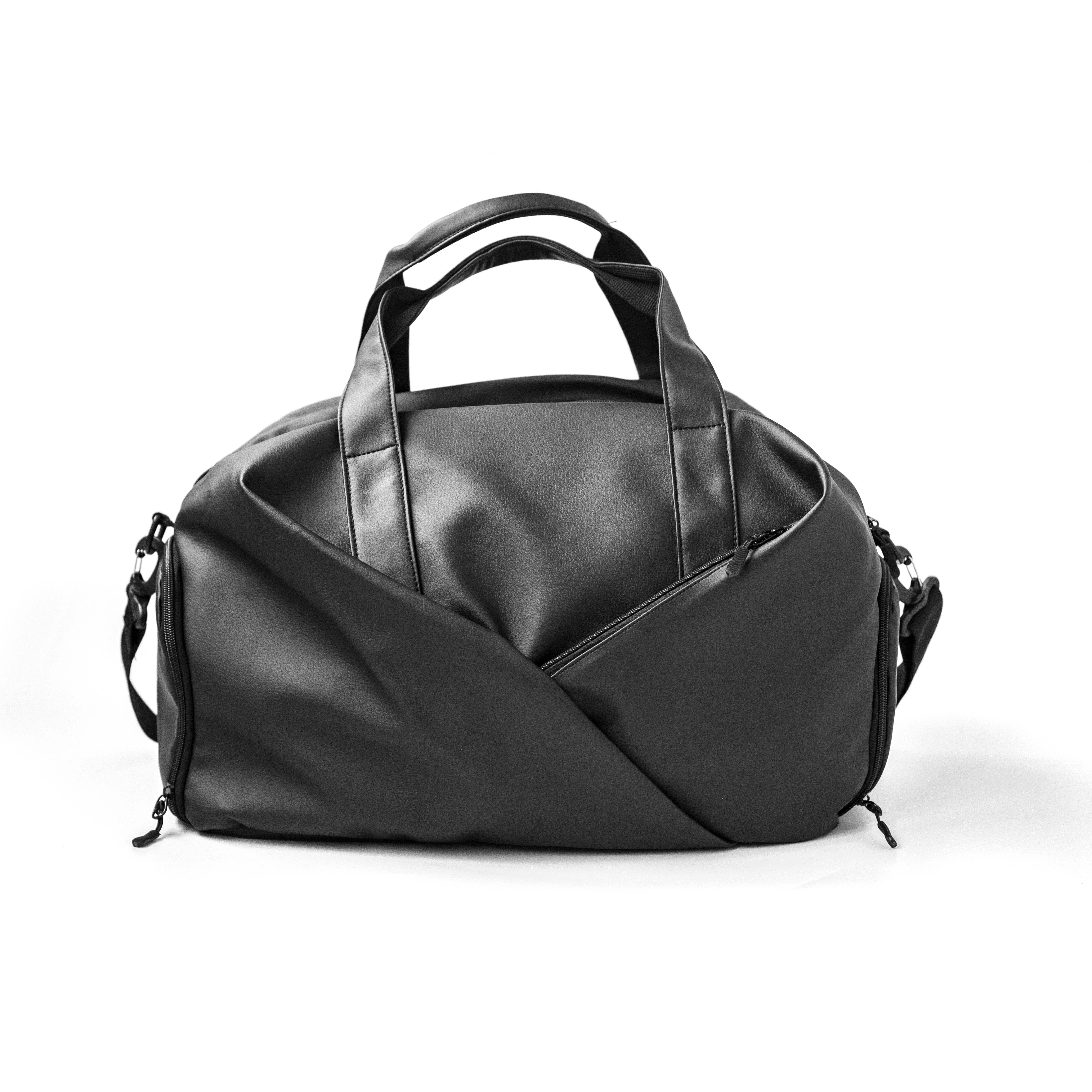 Спортивна сумка Vast із відсіком для взуття з екошкіри 27 л Black (35889294)