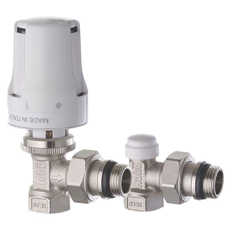 Комплект для подключения радиатора Roho R5151-050K-1/2" угловой (RO0117) Комплект для подключения радиатора Roho R5151-050K-1/2" угловой (RO0117)