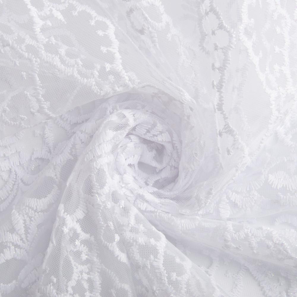 Тюль сетка с вышивкой V-040 Белый (22654)
