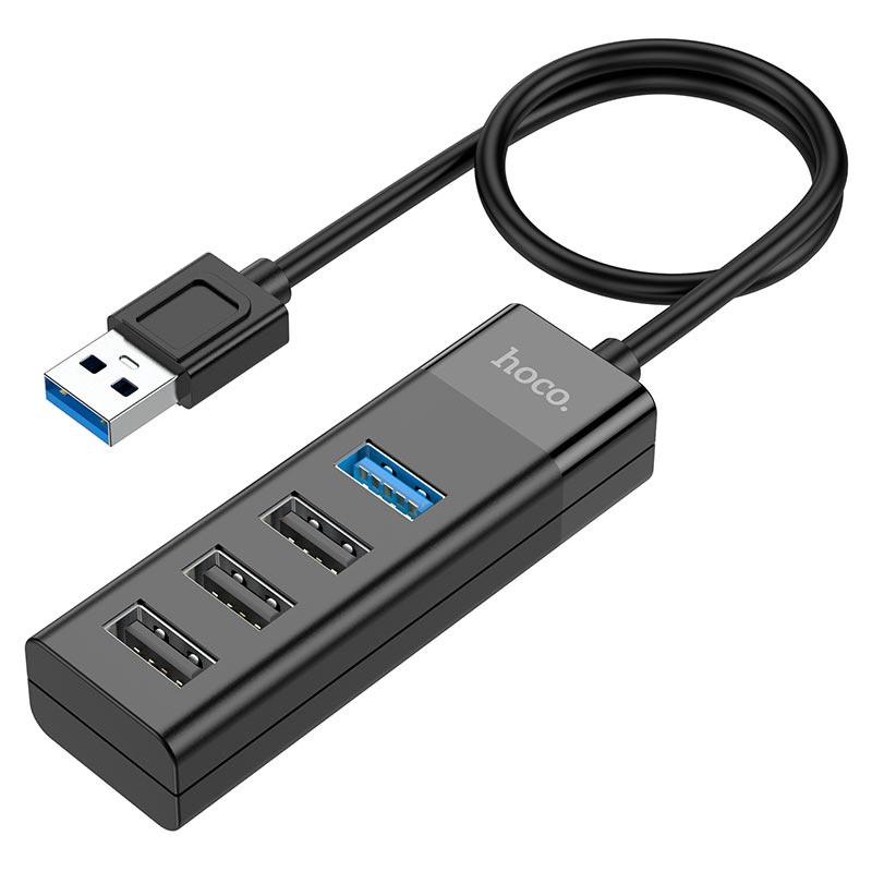 Хаб USB HOCO HB25 4 in 1 Type-C to USB 3.0 + USB 2.0х3 для ноутбука Чорний (1830482479) Хаб USB HOCO HB25 4 in 1 Type-C to USB 3.0 + USB 2.0х3 для ноутбука Чорний (1830482479)