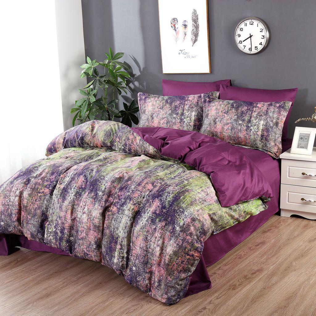 Комплект постельного белья египетский хлопок (сатин) Сливовый смузи Word of Dream полуторное 150х215 см