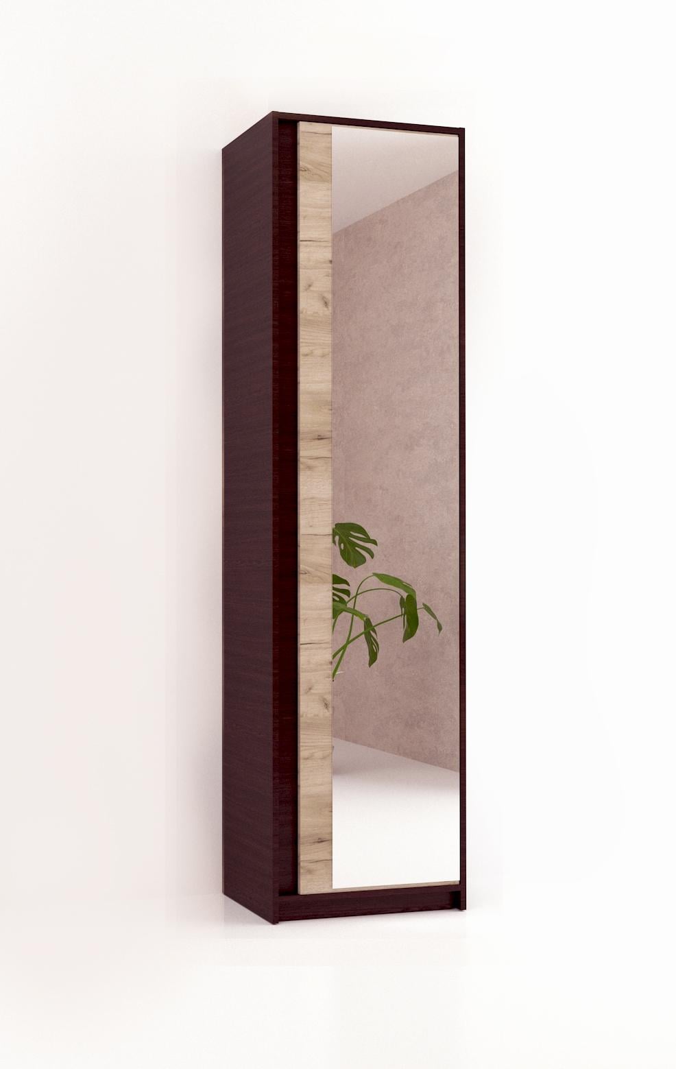 ᐉ Шкаф с зеркалом Мастер Форм Брайт 520х376х2000 мм Венге магия/Дуб ...
