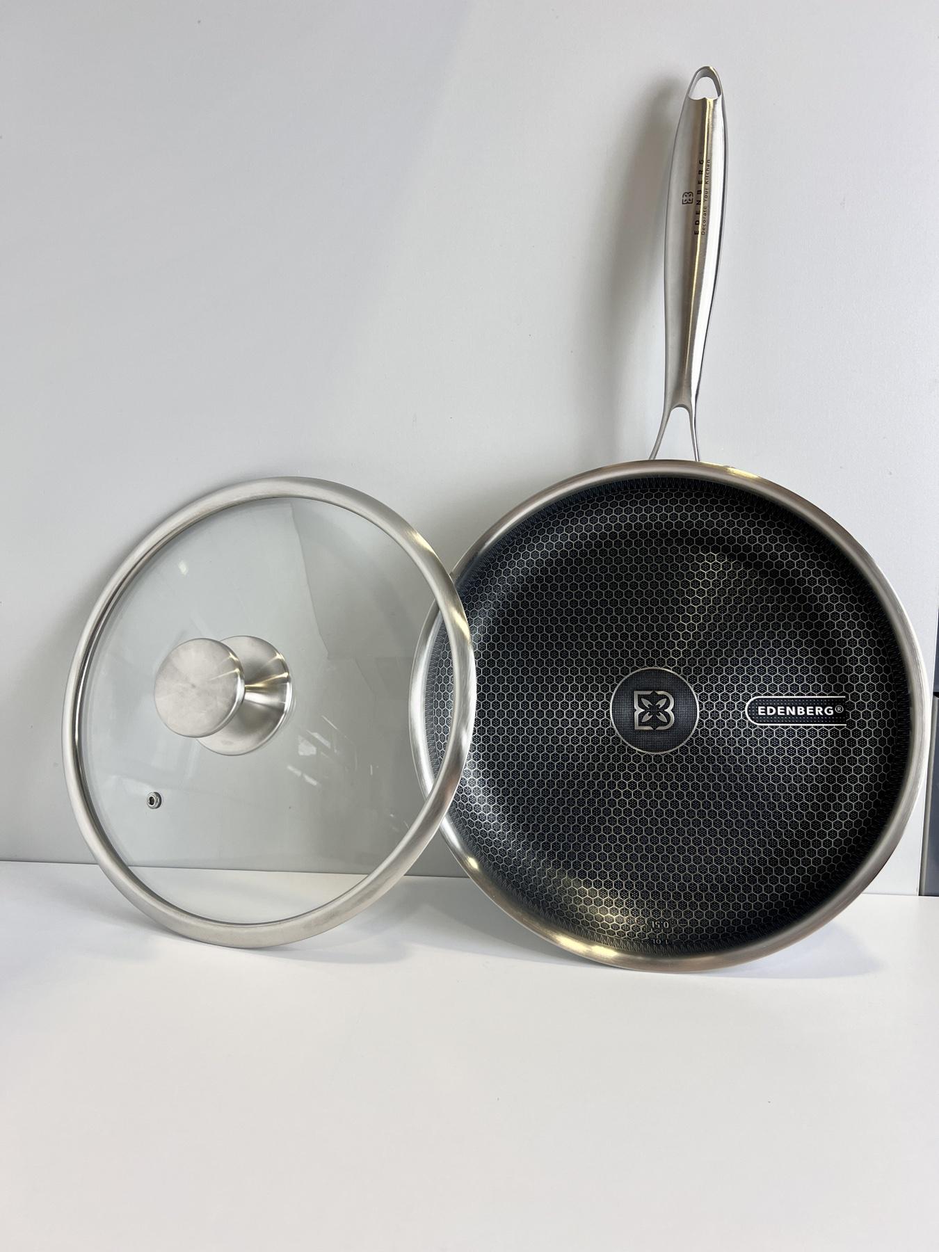 Сковорода текстурована з кришкою з нержавіючої сталі 26x5,3 см (EB-13059)