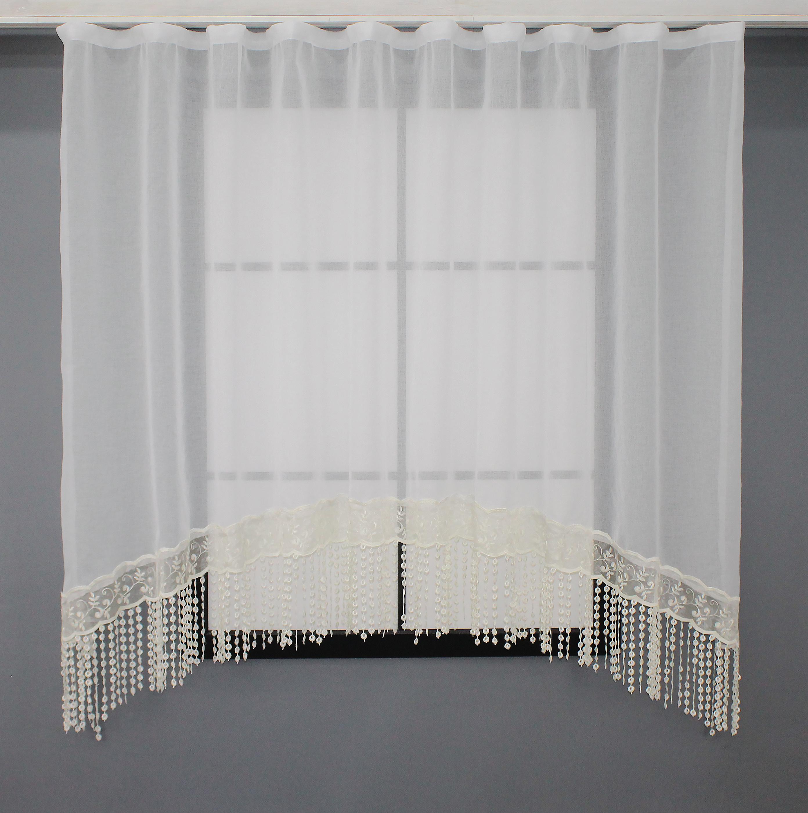 Арка кухонная VR-Textil № 000к микро-лен с макраме 270х160 см Белый (51-182)