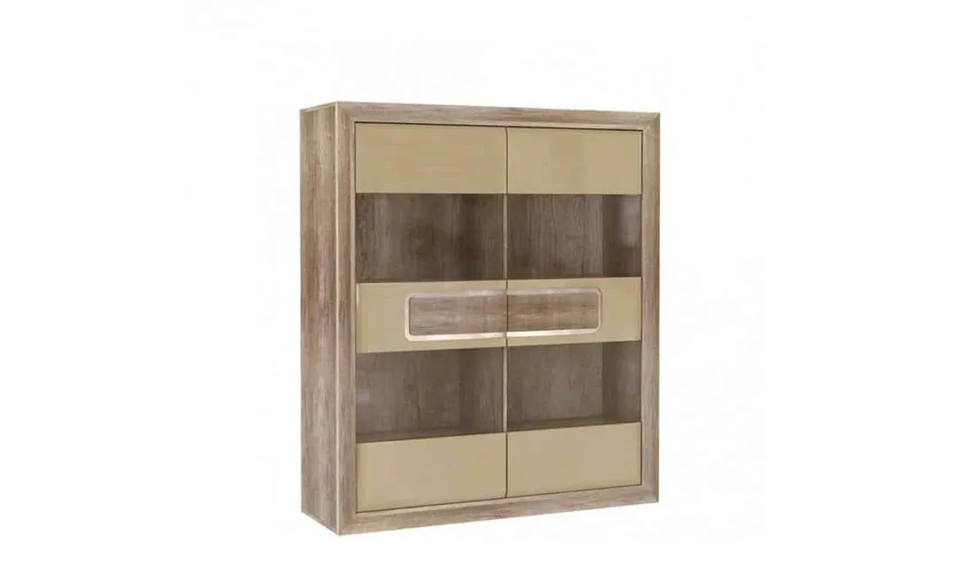 Витрина 2-дверная Tiziano TZV54B Дуб античный/Бежевый глянец (730635) Витрина 2-дверная Tiziano TZV54B Дуб античный/Бежевый глянец (730635)