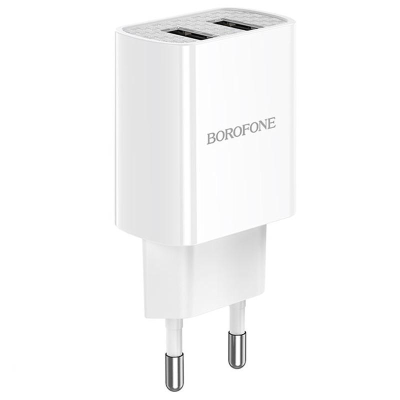 Зарядное сетевое устройство универсальное Borofone BA53A Powerway 2USB 2,1A White Зарядное сетевое устройство универсальное Borofone BA53A Powerway 2USB 2,1A White