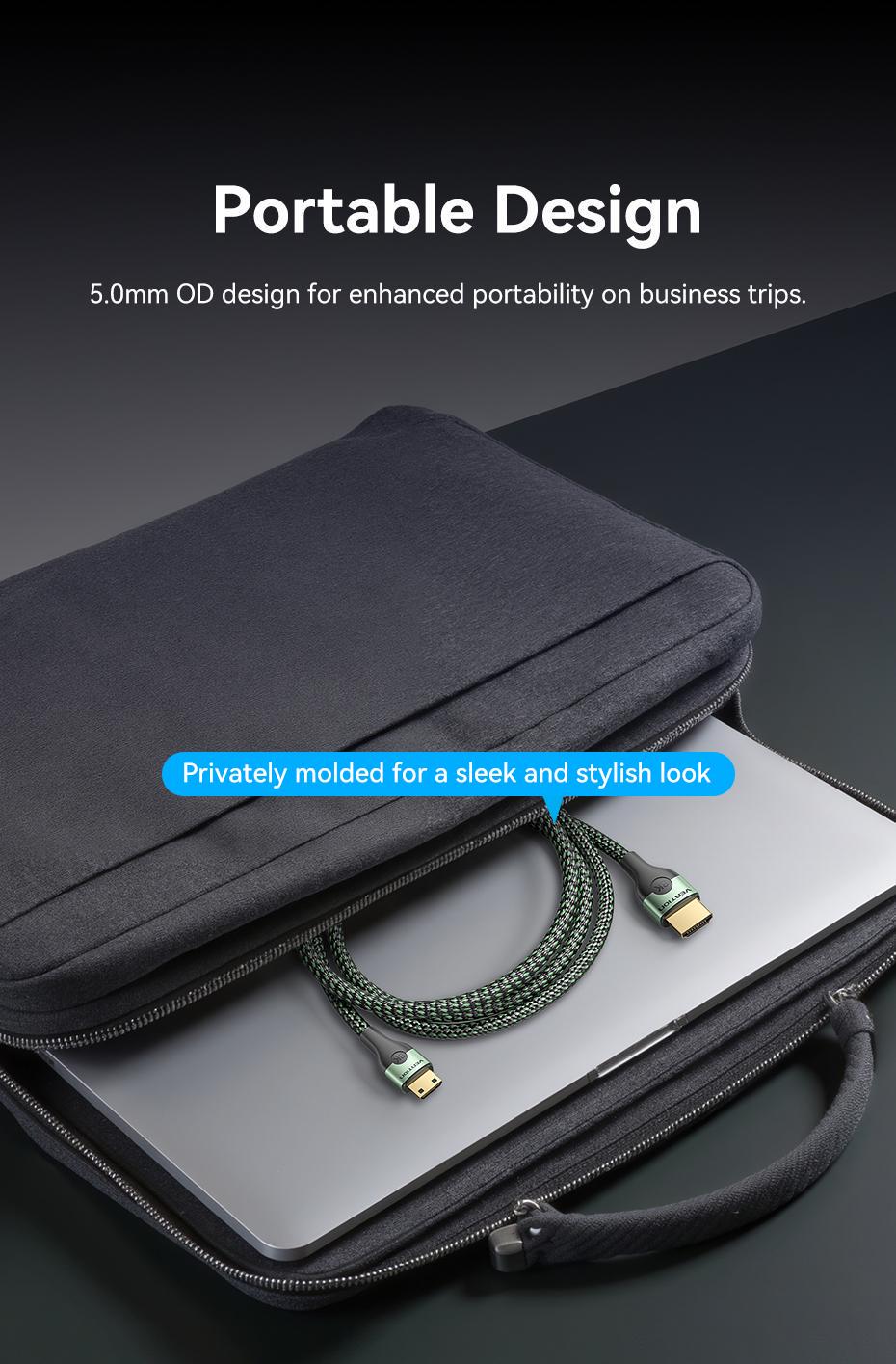 Кабель Vention Mini HDMI на HDMI 8K 60Hz HDMI 2.1 eARC Динамический HDR 1 м Зеленый (AGJGF) - фото 8 Кабель Vention Mini HDMI на HDMI 8K 60Hz HDMI 2.1 eARC Динамический HDR 1 м Зеленый (AGJGF) - фото 8