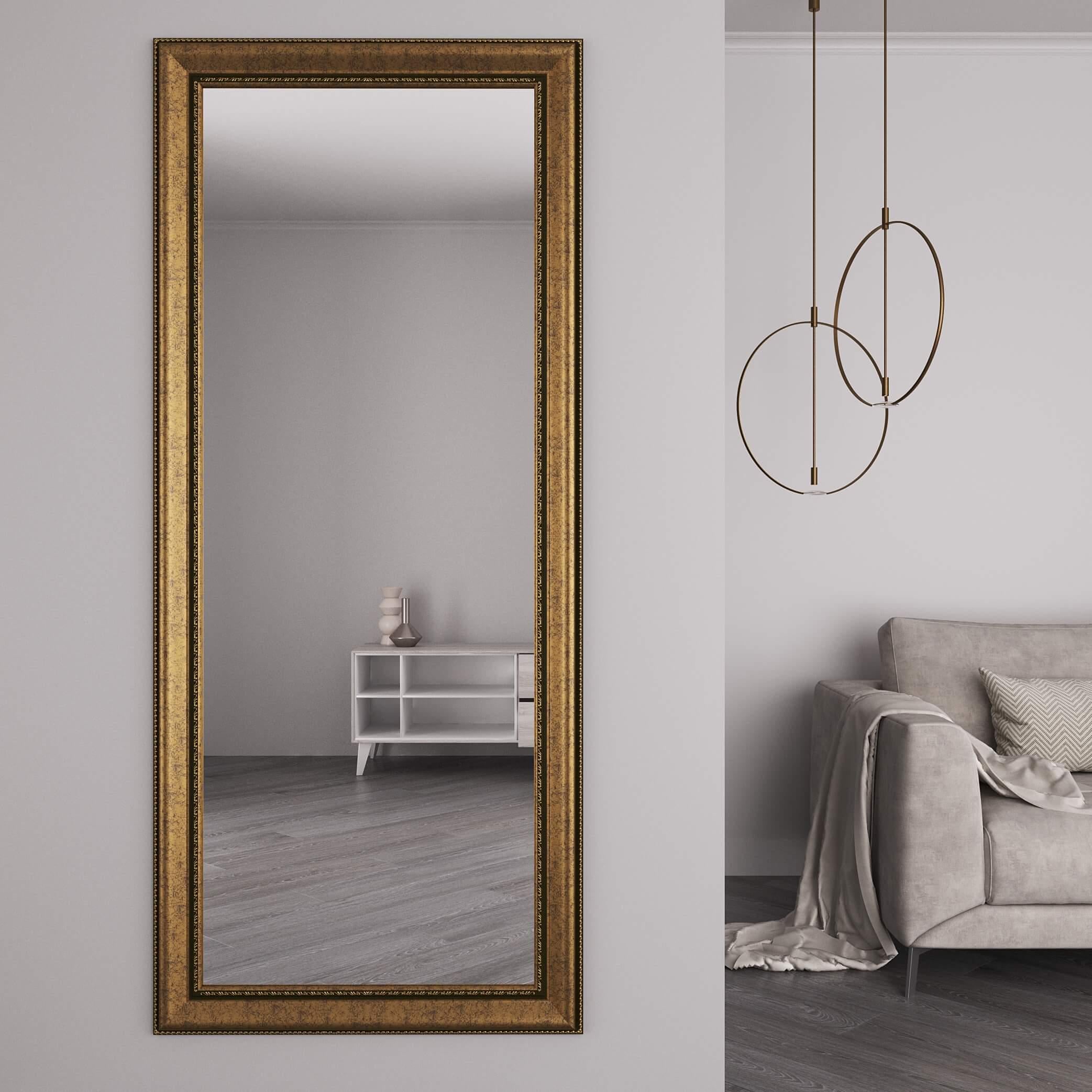 Зеркало настенное Black Mirror в полный рост 186х86 см Золотой (8731-03)