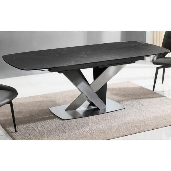Стол раскладной, обеденный для кухни, гостиной, столовой Vetro Mebel TML-805 МДФ/керамика цвет графит