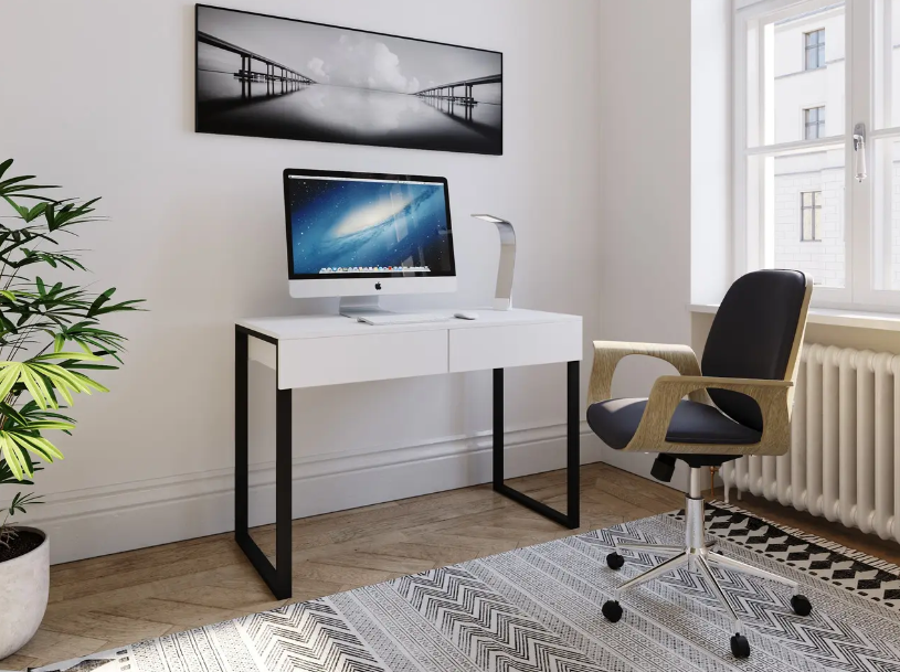 Стол компьютерный LoftStyle FMX II FMX-2 с 2 ящиками Белый (29621085)