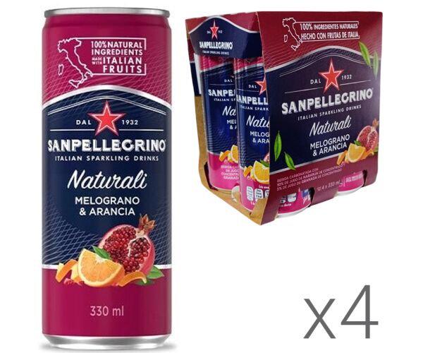 Вода газированная сокосодержащая со вкусом граната и апельсина San Pellegrino Melograno & Arancia Упаковка 4 шт. х 0,33 л (18702) - фото 2