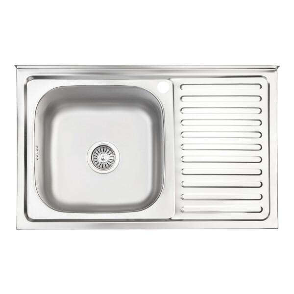 Кухонная мойка Wezer W8050L/06 с сифоном 500x800x160 мм Satin (1675839067)
